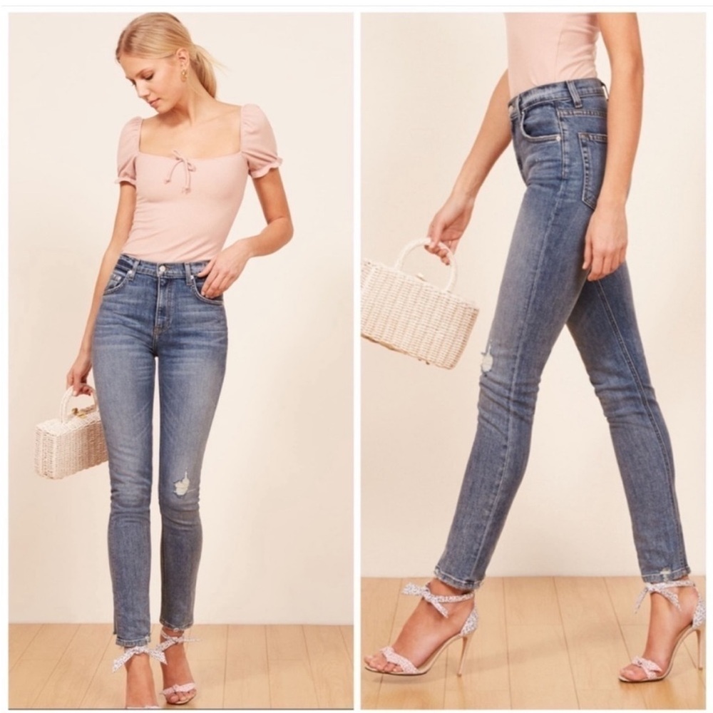 REFORMATION high rise jeans- 26 light wash Hepburn